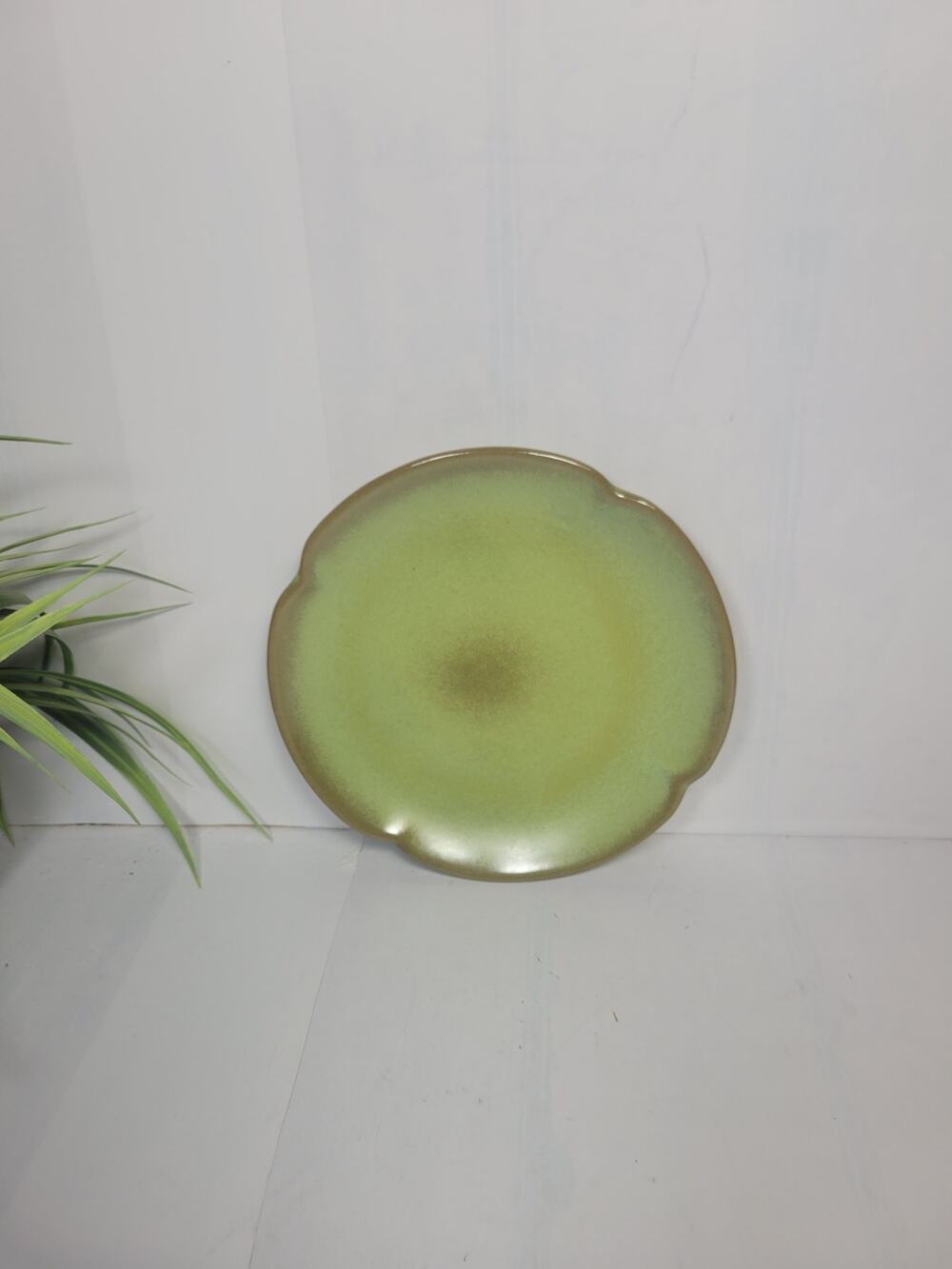 VVintage Frankoma Pottery Plainsman Prairie Green 7.25" Salad Dessert Plate 5G